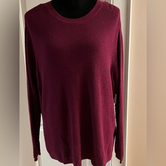 NWT Plum Sweater with Button Side Slits - Picture 1 of 6